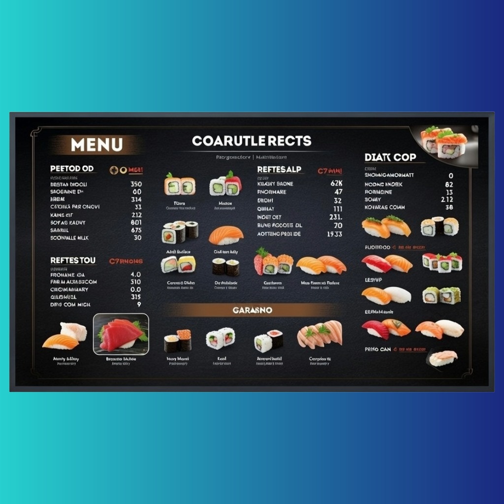 Écran affichage mural menu digital restaurant